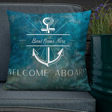 Load image into Gallery viewer, Personalized Nautical Anchor Premium Pillow