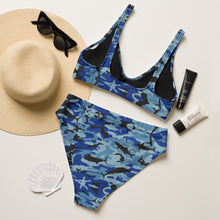 Load image into Gallery viewer, Blue Saltwater Camo Recycled high-waisted bikini XS - 3XL