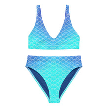Load image into Gallery viewer, Ombre Blues Recycled high-waisted bikini XS - 3XL