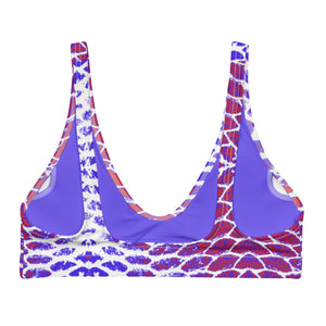 Patriotic Fish Scales Recycled padded bikini top