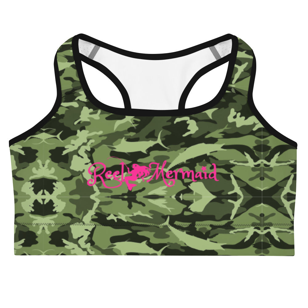 Green Saltwater Camo Sports bra