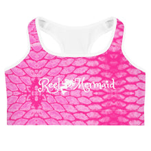 Load image into Gallery viewer, Pink Scale Reel Mermaid Sports bra