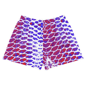 Patriotic Fish Scale Women's Athletic Shorts