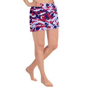 Patriotic Saltwater Camo Women's Athletic Short Shorts