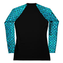 Load image into Gallery viewer, Mermaid Teals Women&#39;s Rash Guard