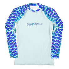 Load image into Gallery viewer, Blue Fish Scale Women&#39;s Rash Guard