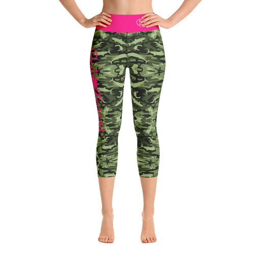 Green Saltwater Camo Yoga Capri Reel Mermaid Leggings