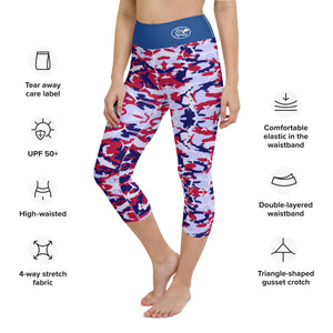 Patriotic Fish Camo Yoga Capri Leggings