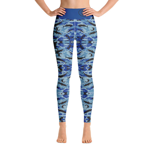 Blue Saltwater Camo Yoga Leggings