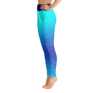 Ombre Blues Fishing Yoga Reel Mermaid Leggings