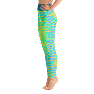 Yellow Tail Reel Mermaid Yoga Leggings