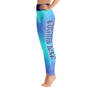 Custom Text Yoga Mermaid Leggings
