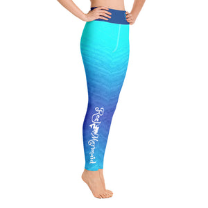 Ombre Blues Fishing Yoga Reel Mermaid Leggings