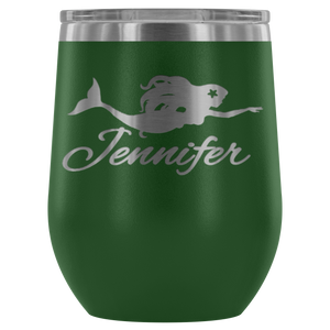 Custom Mermaid Wine Tumbler - Island Mermaid Tribe