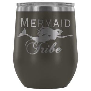 Custom Laser Cut Mermaid Tribe 12oz Wine Tumbler - Island Mermaid Tribe