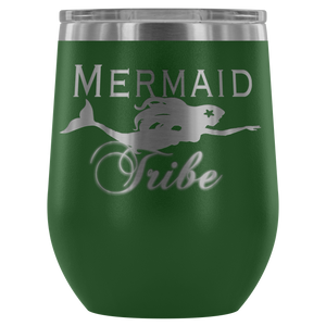 Custom Laser Cut Mermaid Tribe 12oz Wine Tumbler - Island Mermaid Tribe