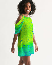 Load image into Gallery viewer, Mahi Print Women&#39;s Open Shoulder A-Line Dress
