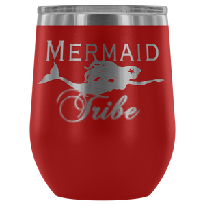 Custom Laser Cut Mermaid Tribe 12oz Wine Tumbler - Island Mermaid Tribe