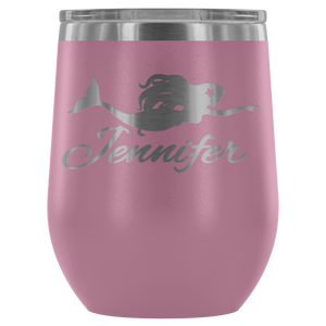 Custom Mermaid Wine Tumbler - Island Mermaid Tribe