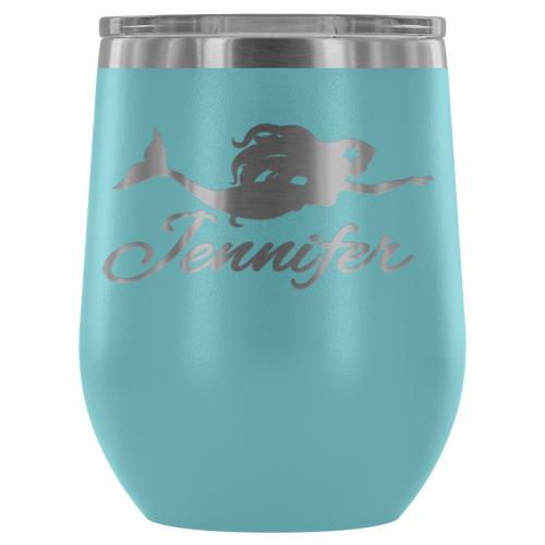 Custom Mermaid Wine Tumbler - Island Mermaid Tribe