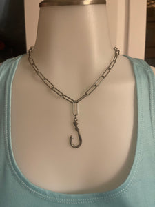 Fish Hook Paperclip Necklace
