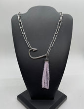 Load image into Gallery viewer, Unique Paper Clip Hook Necklace with Tassel