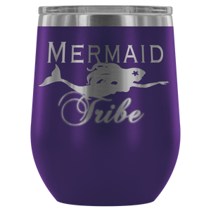 Custom Laser Cut Mermaid Tribe 12oz Wine Tumbler - Island Mermaid Tribe