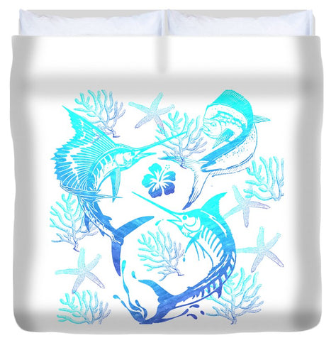 Marlin, Mahi, And Sailfish Blues - Duvet Cover