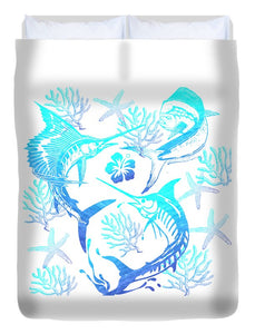 Marlin, Mahi, And Sailfish Blues - Duvet Cover