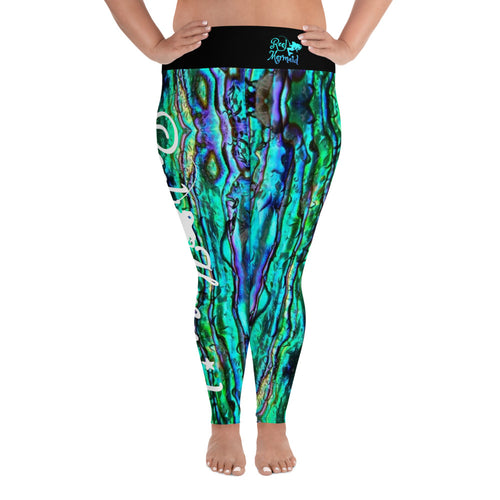 Reel Mermaid Abalone Print Plus Size Leggings