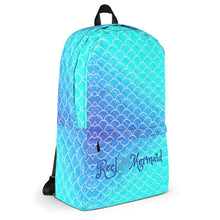 Load image into Gallery viewer, Ombre Blues Reel Mermaid Backpack