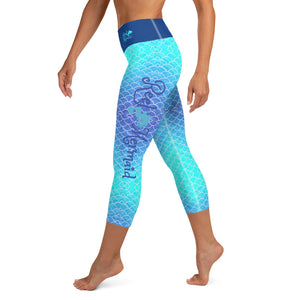 Ombre Blues Reel Mermaid Capri Leggings