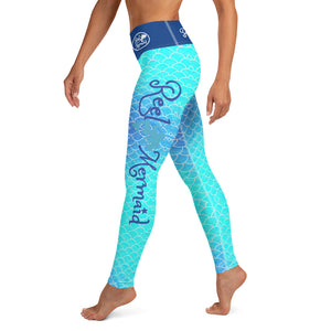 Ombre Blues Reel Mermaid Yoga Leggings