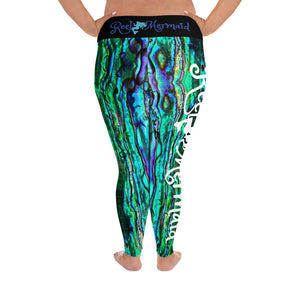 Reel Mermaid Abalone Print Plus Size Leggings