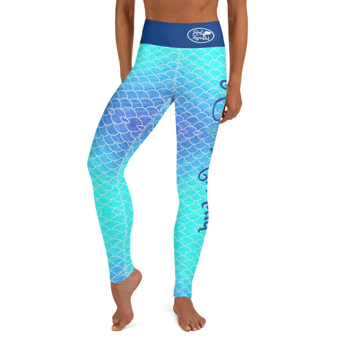 Ombre Blues Reel Mermaid Yoga Leggings