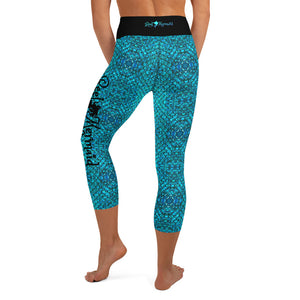 Mermaid Teals Yoga Capri Leggings