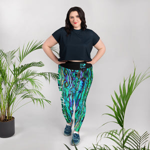 Reel Mermaid Abalone Print Plus Size Leggings