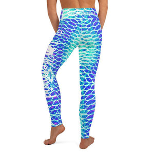 Blue Scale Yoga Leggings - Island Mermaid Tribe
