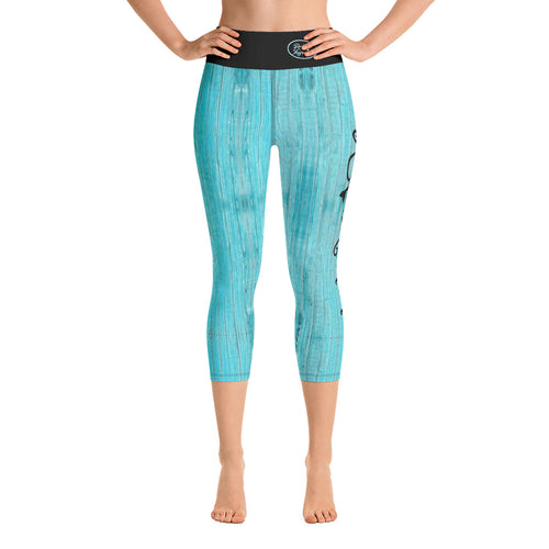 Marlin and Wood Grain Capri Leggings