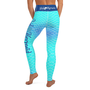 Ombre Blues Reel Mermaid Yoga Leggings
