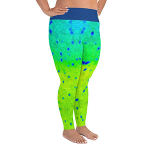 Mahi Print Plus Size Leggings - Island Mermaid Tribe