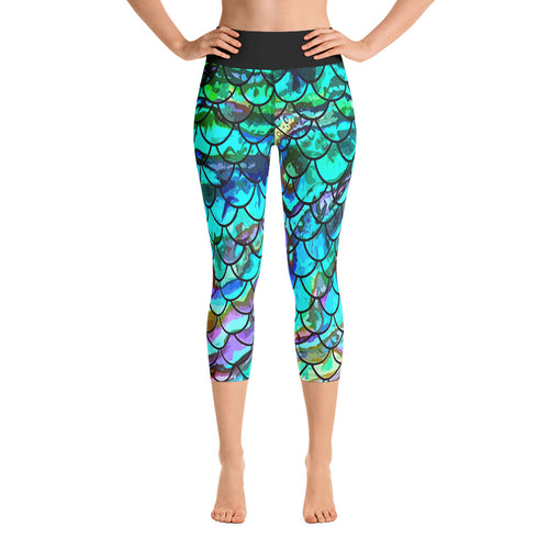 Mermaid Blues Capri Reel Mermaid Leggings