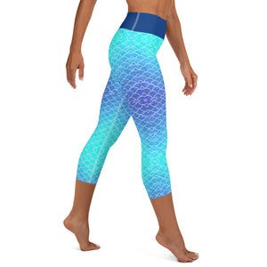 Ombre Blues Reel Mermaid Capri Leggings