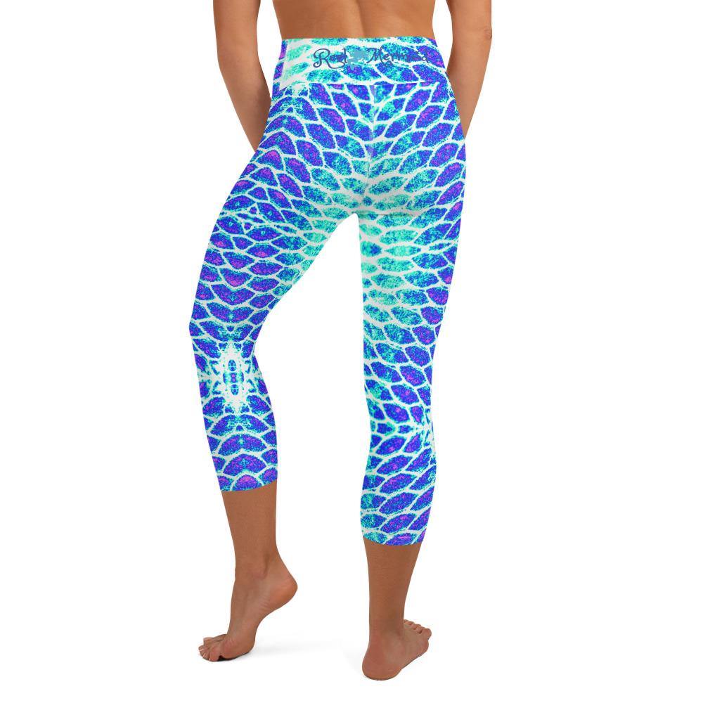 Blue Fish Scale Capri Leggings – Reel Mermaid