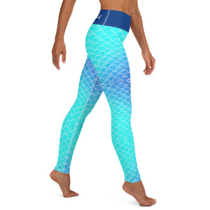 Ombre Blues Reel Mermaid Yoga Leggings