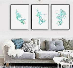 Mermaid Watercolor Trio