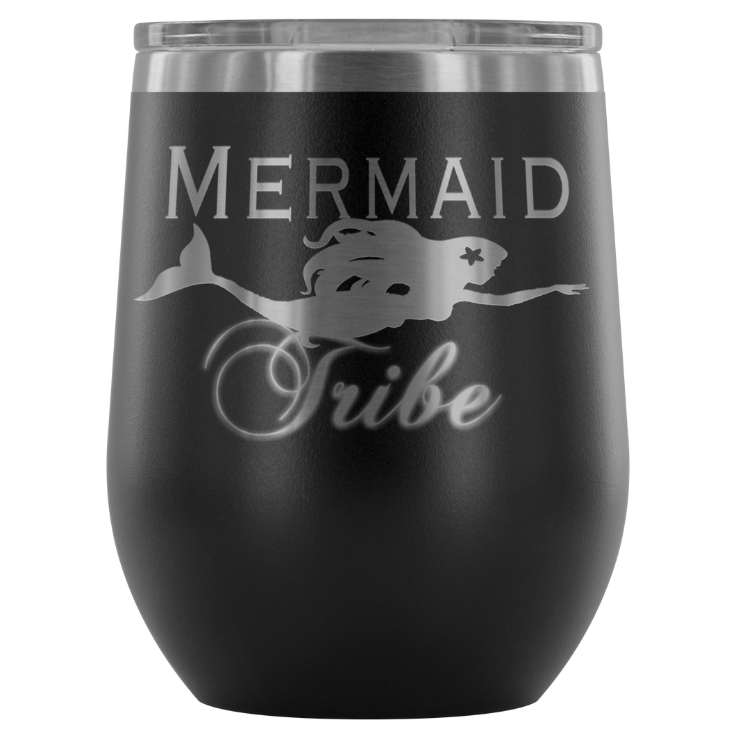 Custom Laser Cut Mermaid Tribe 12oz Wine Tumbler - Island Mermaid Tribe