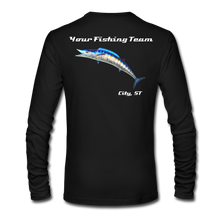 Load image into Gallery viewer, Custom Wahoo Fishing Long Sleeve T-Shirt - black