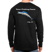 Load image into Gallery viewer, Custom Wahoo Fishing Long Sleeve T-Shirt - black