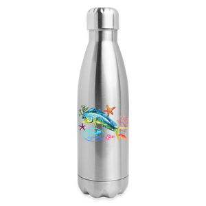 Reel Mermaid Glitter Insulated Stainless Steel Water Bottle - silver